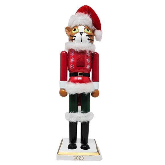 Cat Christmas Santa Wood 13" Nutcracker - Picture 1 of 5